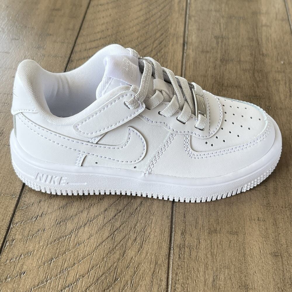 Nike Force 1 Low EasyOn PS White Sneakers US 9C Unisex Kids FN0237-111 Excellent - Picture 3 of 11